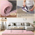 Mugorn Pink Fluffy Soft Rugs for Girls Bedroom, 5x7 Ft Large Shaggy Area Rugs - Image 3