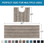 H.VERSAILTEX Bathroom Rugs Bath Rug Set 2 Piece Bathroom Contour Rug Toilet Mat - Image 2