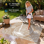 Pauwer Waterproof Outdoor Rug 5x8, Reversible Plastic Straw Patio Camping Rug - Image 4