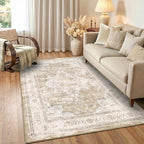 4x6 Area Rug for Living Room-Vintage Farmhouse Boho Floral Neutral Washable by Unknown
