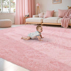Fluffy Pink Area Rug for Bedroom Living Room Soft 8x10 Fuzzy Washable Rugs by Unknown