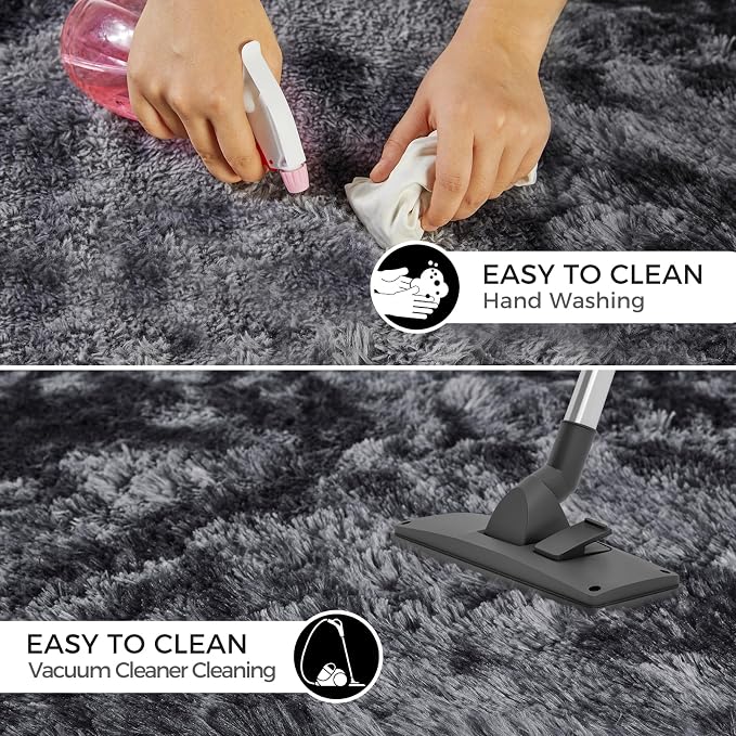 Ultra Soft Rug for Living Room, 8X10 Fluffy Shag Area Rug for Bedroom, Modern - Image 7