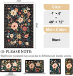 DUKINO 4x6 Feet Office Chair Mat, Lightweight Non Slip Washable Floral Area Rug - Image 2