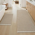 Upgraded Waffle Bath Mat Set of 2 Super Absorbent Non Slip Bath Mats by AMOAMI