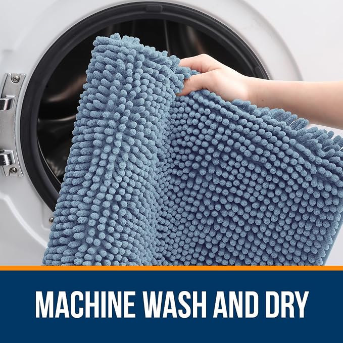 OLANLY Large Bathroom Rugs 45x27, Extra Soft Absorbent Chenille Bath Rugs - Image 5