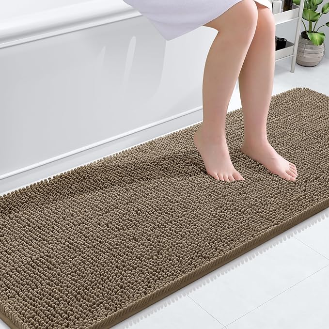 OLANLY Bathroom Runner Rugs 70x24, Extra Soft Absorbent Chenille Bath Rugs by OLANLY