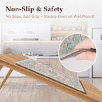 Boho Kitchen Mats for Floor 2 Piece Set Anti Fatigue Cushioned PVC Kitchen Rugs - Image 4