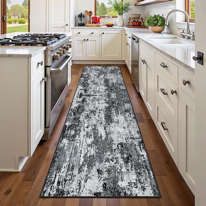 RELEANY Washable Area Rugs 2'x6' Non-Slip Modern Abstract Soft - Image 3