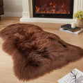 EasyJoy Ultra Soft Fluffy Shaggy Area Rug, 2 x 4 ft, Coffee | Sheepskin by EasyJoy