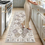 HEBE Washable Hallway Runner Rug 2'x 5' Non Slip Kitchen Rugs Runner, Low Pile - Image 9
