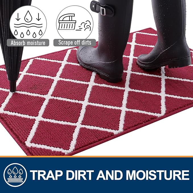 Finchitty Indoor Door Mat, Dirt Resistant and Absorbent, Low-Profile, Washable - Image 2