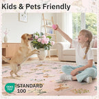 Soalmost Dog 6x9 Area Rugs for Living Room, Machine Washable Animal Floral - Image 5