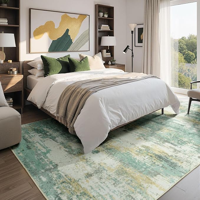 Rugflix 5x7 Area Rugs for Living Room, Washable Large Rug Stain-Resistant Low - Image 2