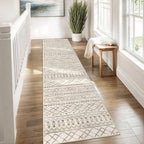 KUTA Moroccan Washable Kitchen Rugs 2x8 Non-Slip Vintage Beige Boho Rugs - Image 4