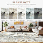 Neutral Area Rug 6x9 Washable Rugs - Image 3