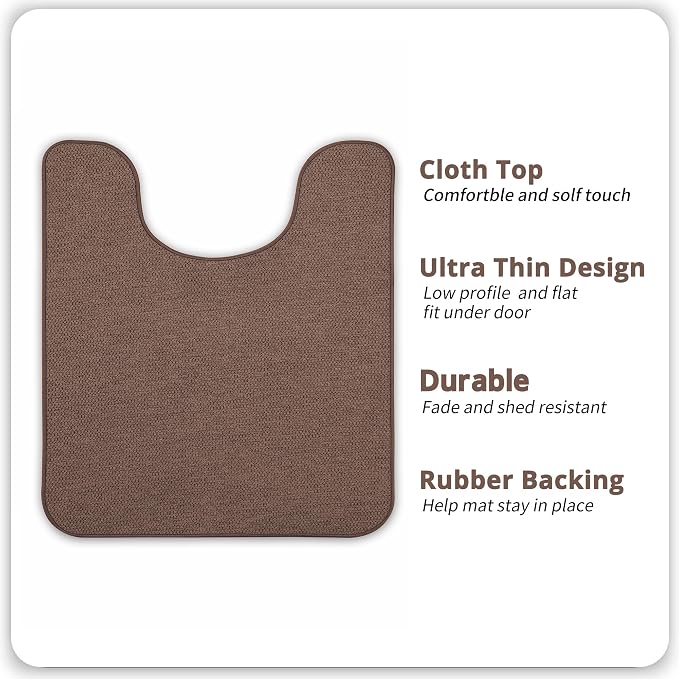 Bosap Toilet Rugs U Shaped Bathroom Rug, Machine Washable Non Slip Quick Dry - Image 2