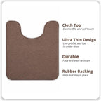 Bosap Toilet Rugs U Shaped Bathroom Rug, Machine Washable Non Slip Quick Dry - Image 2