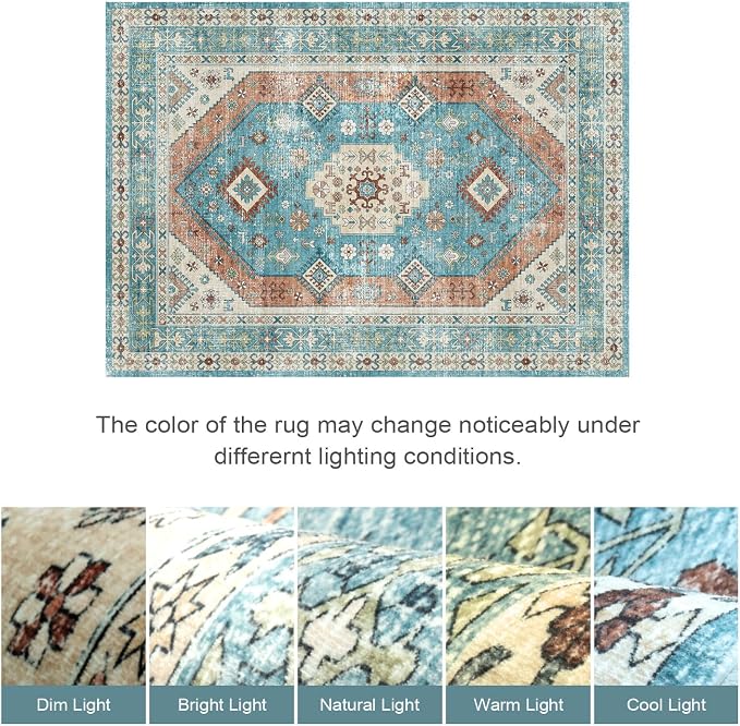 Lofus Vintage Living Room Rugs 8x10, Soft Machine Washable Area Rug - Image 9