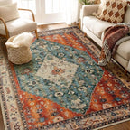 SERISSA Bedroom Rug 4x6 Boho Tribal Rug, Vintage Washable Area Rugs Non Slip - Image 2