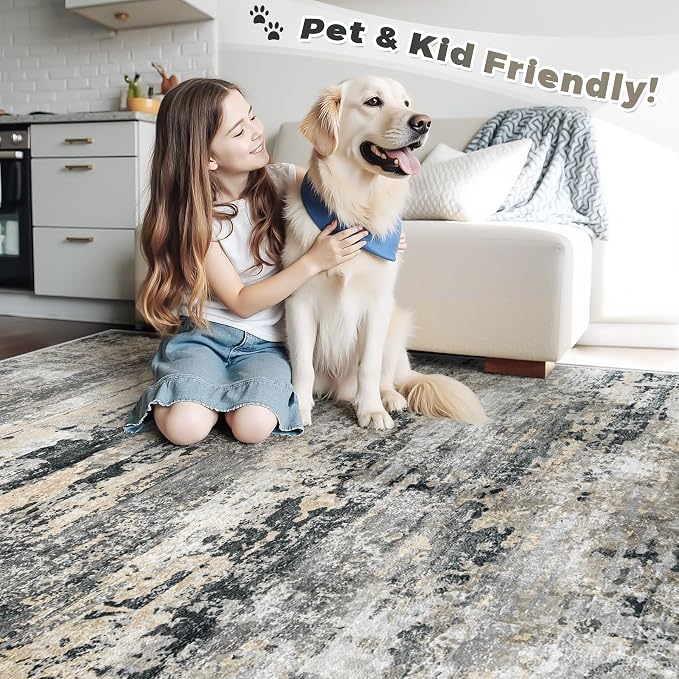 pmtsns Area Rugs 2x8 Runner Rug: Washable Hallway Rug Modern Abstract Neutral - Image 5