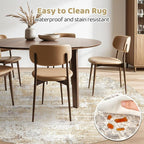 LOONGRUG Round Rug Living Room Rugs: 8Ft Washable Circle Large Abstract Modern - Image 4