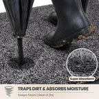 PURRUGS Dirt Trapping Door Mat 20" x 31.5", Non-Slip Machine Washable Entry Rug - Image 2