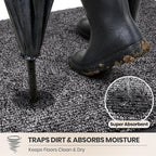 PURRUGS Dirt Trapping Door Mat 24" x 59", Non-Slip Machine Washable Entry Rug - Image 2