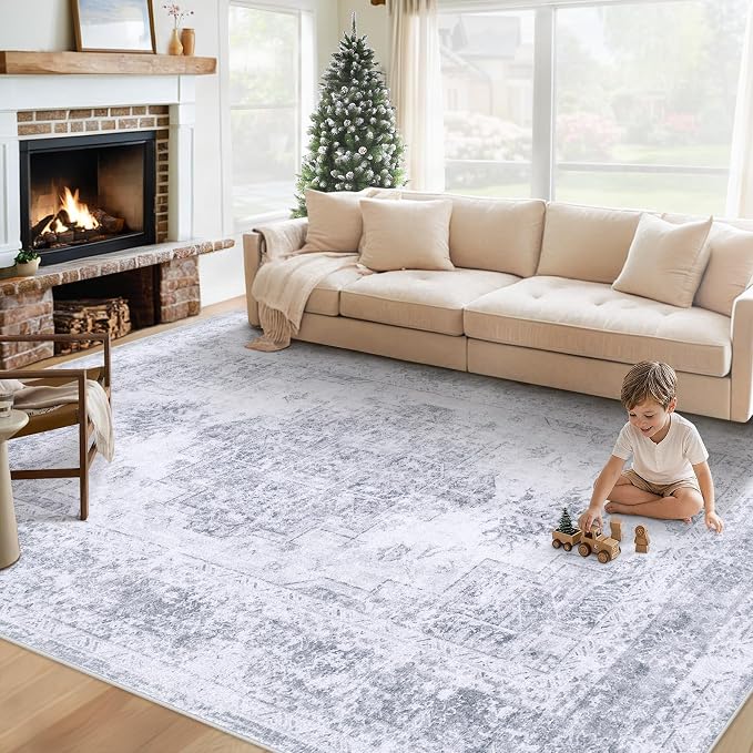 XLUEZ Area Rug 6x9 Living Room Rug, Machine Washable Vintage Distressed by XLUEZ
