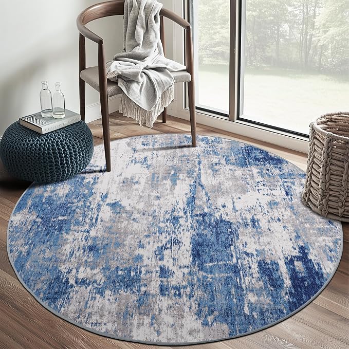 RELEANY Washable Area Rugs 6ft Non-Slip Modern Abstract Soft by RELEANY