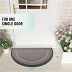 OLANLY Half Circle Door Mat Indoor Outdoor Entrance Welcome, Waterproof - Image 2