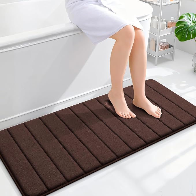 OLANLY Memory Foam Long Bathroom Rugs Runner 47x20, Super Soft Absorbent Bath by OLANLY