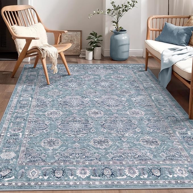 SERISSA Area Rug 4x6 Boho Rugs for Bedroom, Washable Non-Slip Living Room Rugs - Image 5