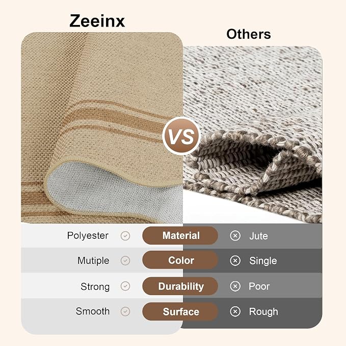 Easy Jute Kitchen Runner 2x6 Kitchen Runner Rug Washable Non Slip Outdoor Rug - Image 5