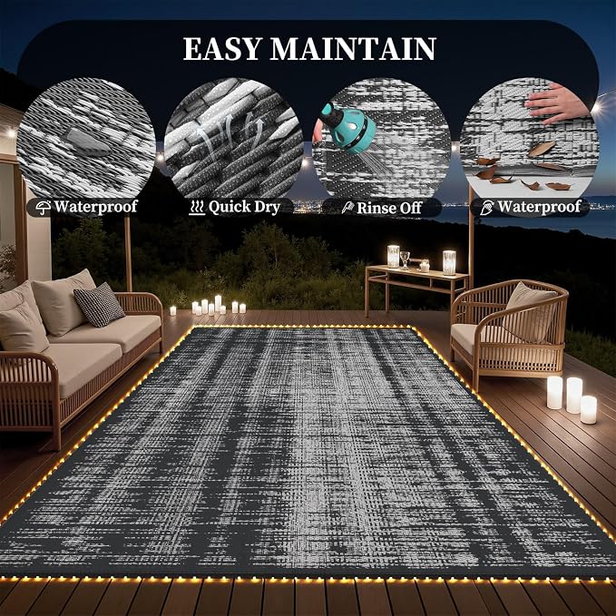 MontVoo Outdoor Rug Waterproof 8x10 ft - Image 4