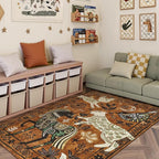 jinchan 5x7 Cute Area Rug Kids Washable Fun Rug Earthy Brown Starlit Boho - Image 9