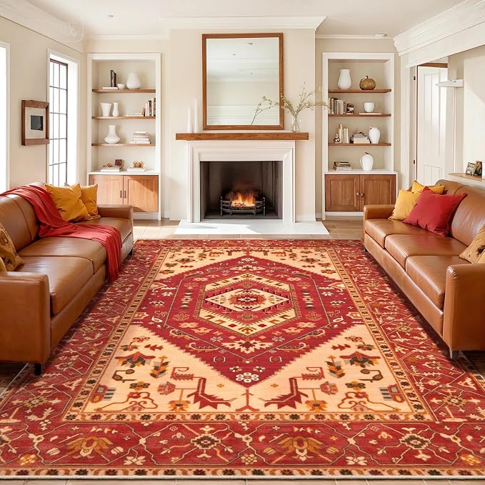 SERISSA 9x12 Area Rugs for Living Room, Large Washable Non-Slip Boho Rug by SERISSAHomeDecorCollection