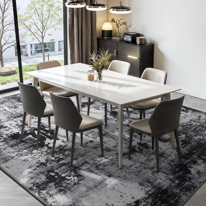 Rugflix 10x12 Area Rugs for Living Room, Big Washable Dark Carpet Non-Slip for - Image 3
