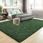 Tepook Fluffy Dark Green Rugs for Living Room Bedroom, 5x8 Soft Area Rug Forest - Image 2