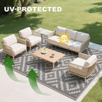 RURALITY Outdoor Rugs 6x9 Feet for Patios Clearance, Plastic Straw Waterproof - Image 6
