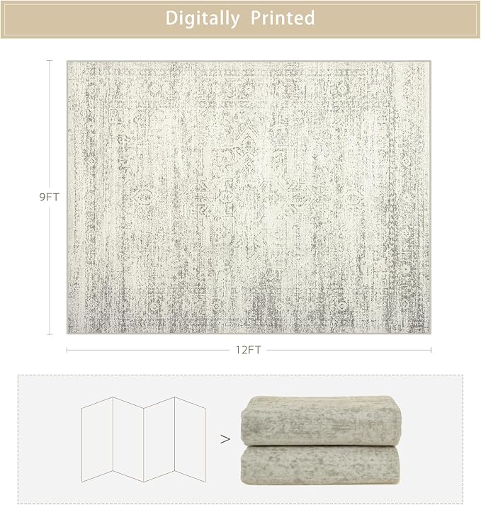 Srugn Washable Rugs 9x12 Area Rugs - Image 2