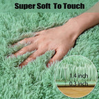 qulint Sage Green Rug for Bedroom, 2x3 Fluffy Area Rugs for Living Room Shag - Image 3