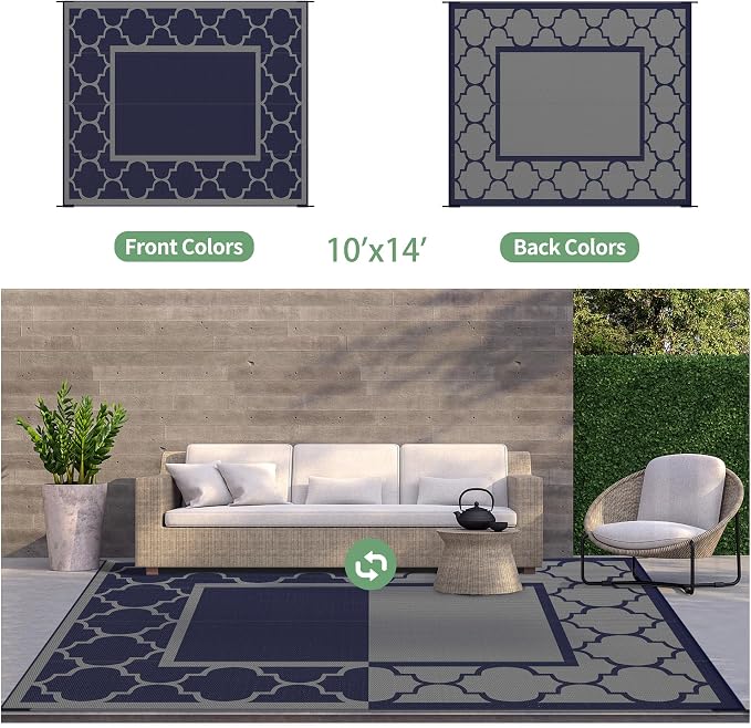 GENIMO 10 ' x 14 ' Outdoor Rug Waterproof - Image 5