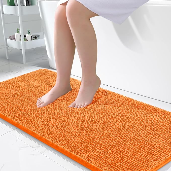 OLANLY Bathroom Runner Rugs 47x24, Extra Soft Absorbent Chenille Bath Rugs by OLANLY