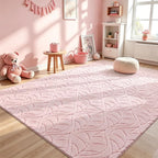 Macgace 6x9 Pink Area Rug, Soft Shag Carpet, Washable Living Room Rugs - Image 9