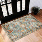 CHAMPLANT Washable Area Rug 2'x3' Door Mat Vintage Distressed Taupe Doormat by CHAMPLANT
