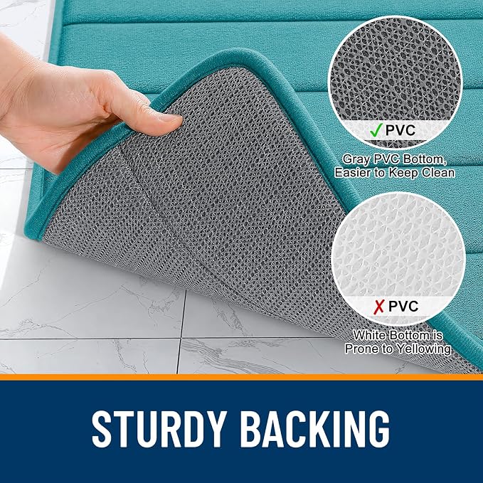 OLANLY Memory Foam Bath Mat 24x16, Super Soft Absorbent Bathroom Rugs, Quick Dry - Image 7