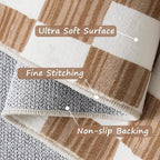 jinchan 4x6 Brown Checkered Area Rugs - Image 6