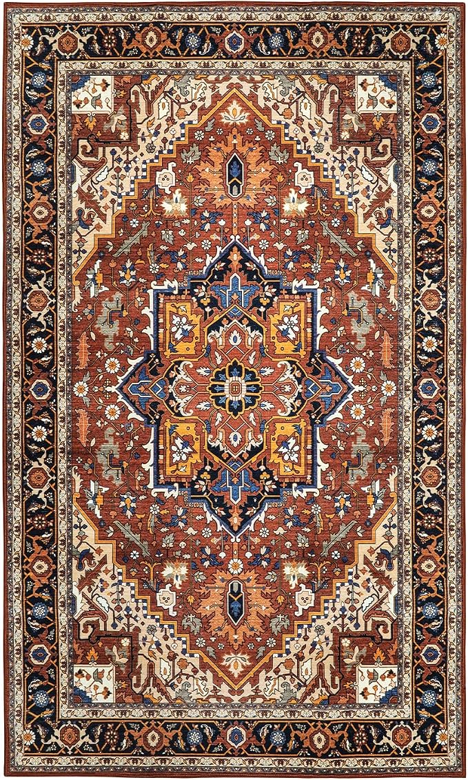 Moynesa Ultra-Thin Washable Oriental Area Rug - Image 8