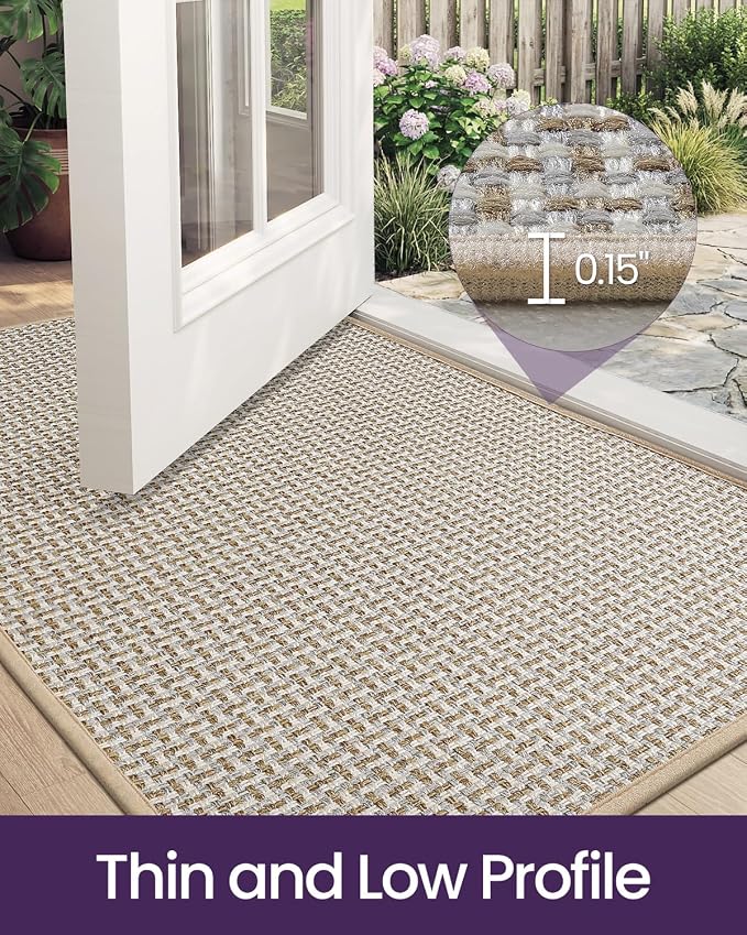 DEXI Ultra Thin Door Mat Indoor Entrance 36x56, Non Slip Rubber Backed Entryway - Image 4