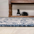 JONATHAN Y Vintage Filigree Indoor Outdoor Area Rug 9X12 Blue/Cream, Madrid - Image 6